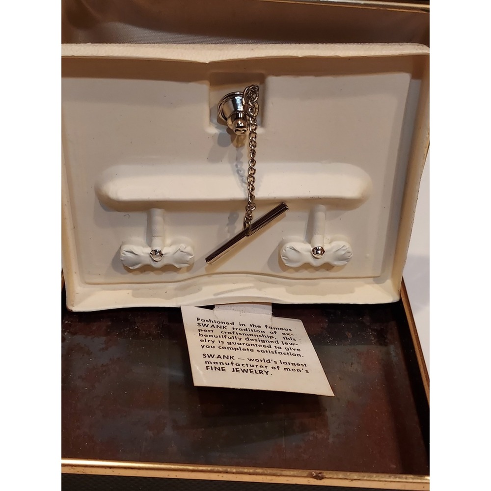 SWANK 32nd Degree Scottish Rite Mason Cufflinks & Tie Tack NRFB - Picture 4 of 5